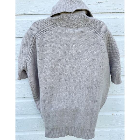 Mia Mai Wool Cashmere Sweater Womens S Beige Tan Basket Weave Short Sleeve - Picture 4 of 7